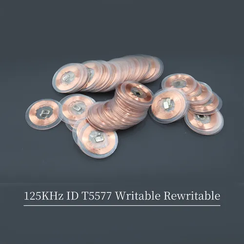 Imagen 2 del producto Etiqueta de Chip inteligente regrabable T5577, insignia de clonación de 125khz, copia Rfid, tarjeta de identificación, llave de proximidad Em4305, tarjeta de moneda de 25MM
