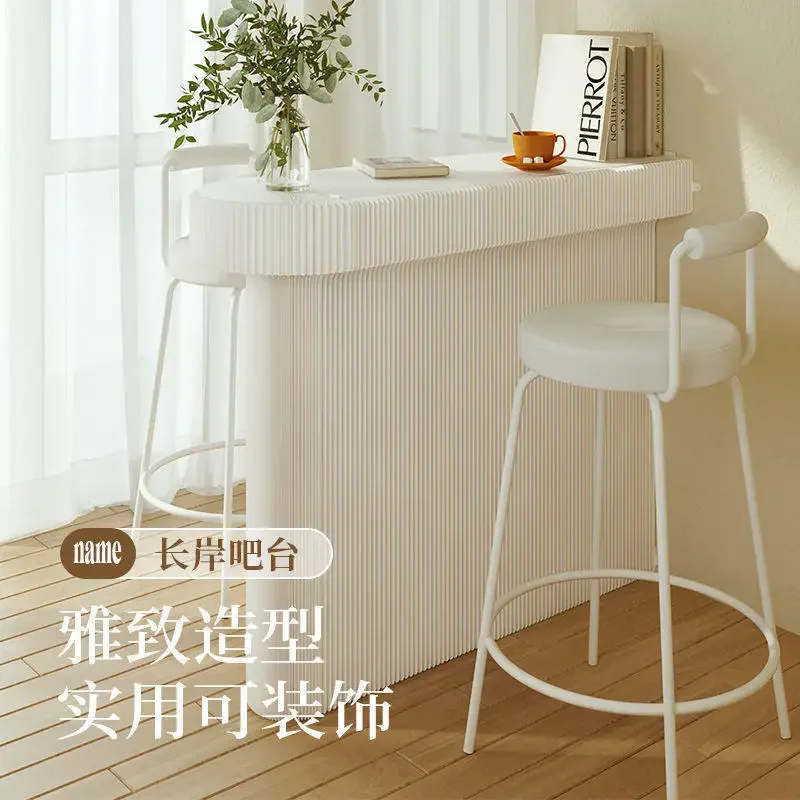 Display rack, bar counter, dual-purpose flower stand, store atmosphere, long table on the side of the decorative wall