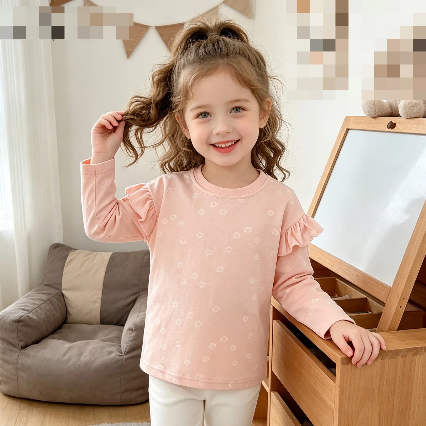 2026 Kids Undershirt Fall Winter New European American Middle Small Kids Stylish Little Girl Casual Comfortable Top