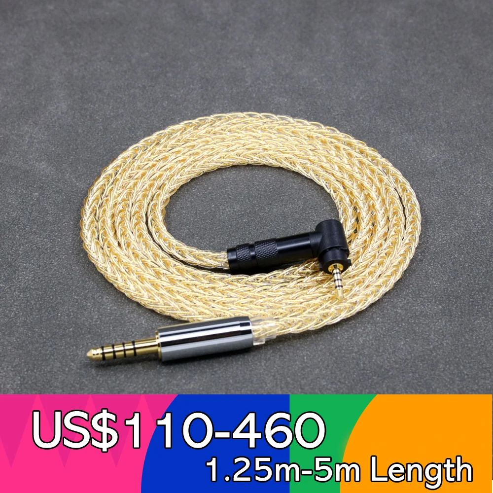 كابل سماعة أذن من الفضة النقية لـ Fostex T50RP الذكرى السنوية 50RP ، سماعة رأس ستيريو ، 8 Core ، ، 7n ، مطلية بالذهب عيار 24 ، LN008487