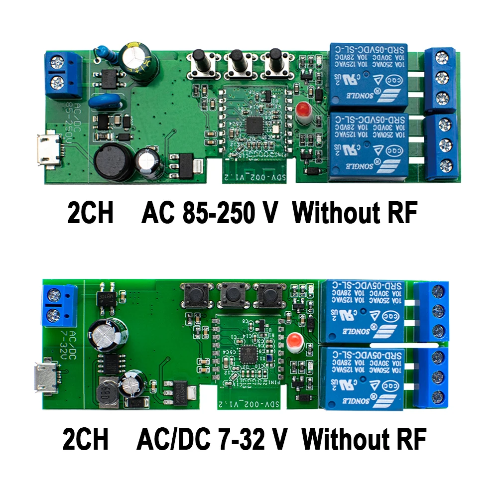 Wifi Smart Switch EWELINK 2 Channel Relay Module DC AC 220V 12V 24V 110V Motor Controller Work with Alexa Google Home