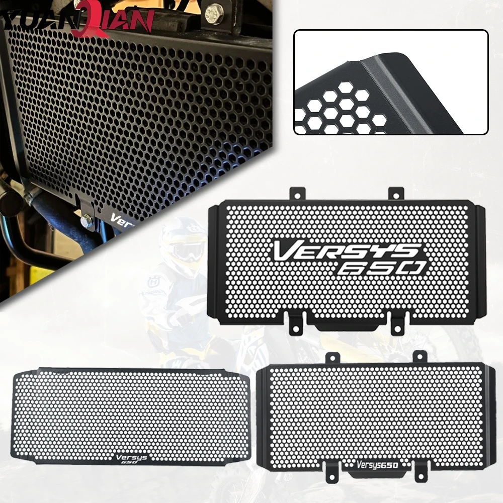 

For Kawasaki Versys 650 Versys650 2008 2009 2010 2011 2012 2013 2014 2015 2016 2017 - 2023 Radiator Grille Guard Cover Protector