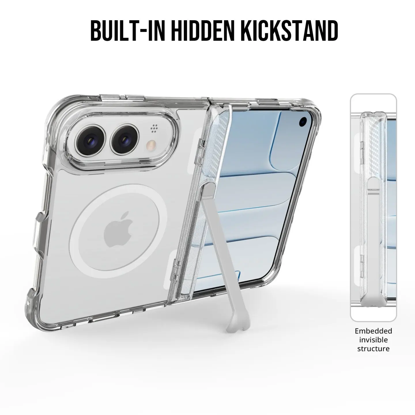 NEW Clear Shockproof Hinge Bracket Phone Case For iPhone 18 Duo For iPhone 18 Fold Ultra Magnetic Folding Hard Protect Cover