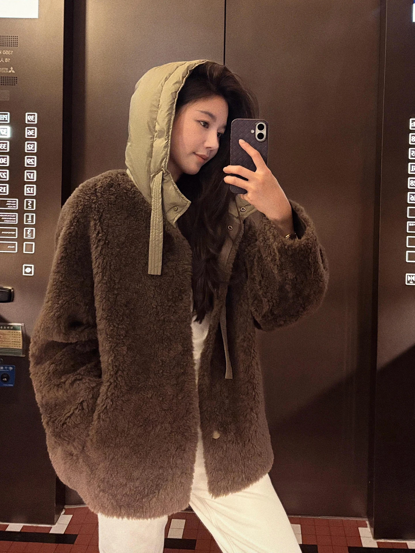 

Early Spring Casual Splicing Simple Sle 00 Woolen Hat Jaet Women's Loose Fit Breathable Long Sve Coat by ZONE