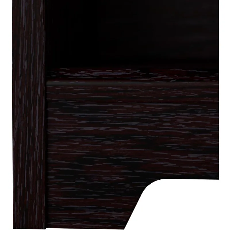 Tall 5 Shelf Bookcase Large Open Bookshelf Sturdy Display Cabinet for Living Room or Home Office Cabot Collection Espresso Oak