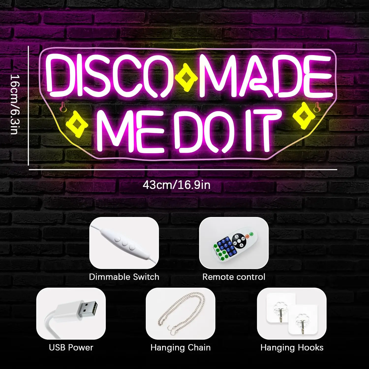 Disco Made Me Do It Insegna al neon USB dimmerabile Rosa Lettera Art Wall Lights Room Decor per la casa Bar Party Dancing Club