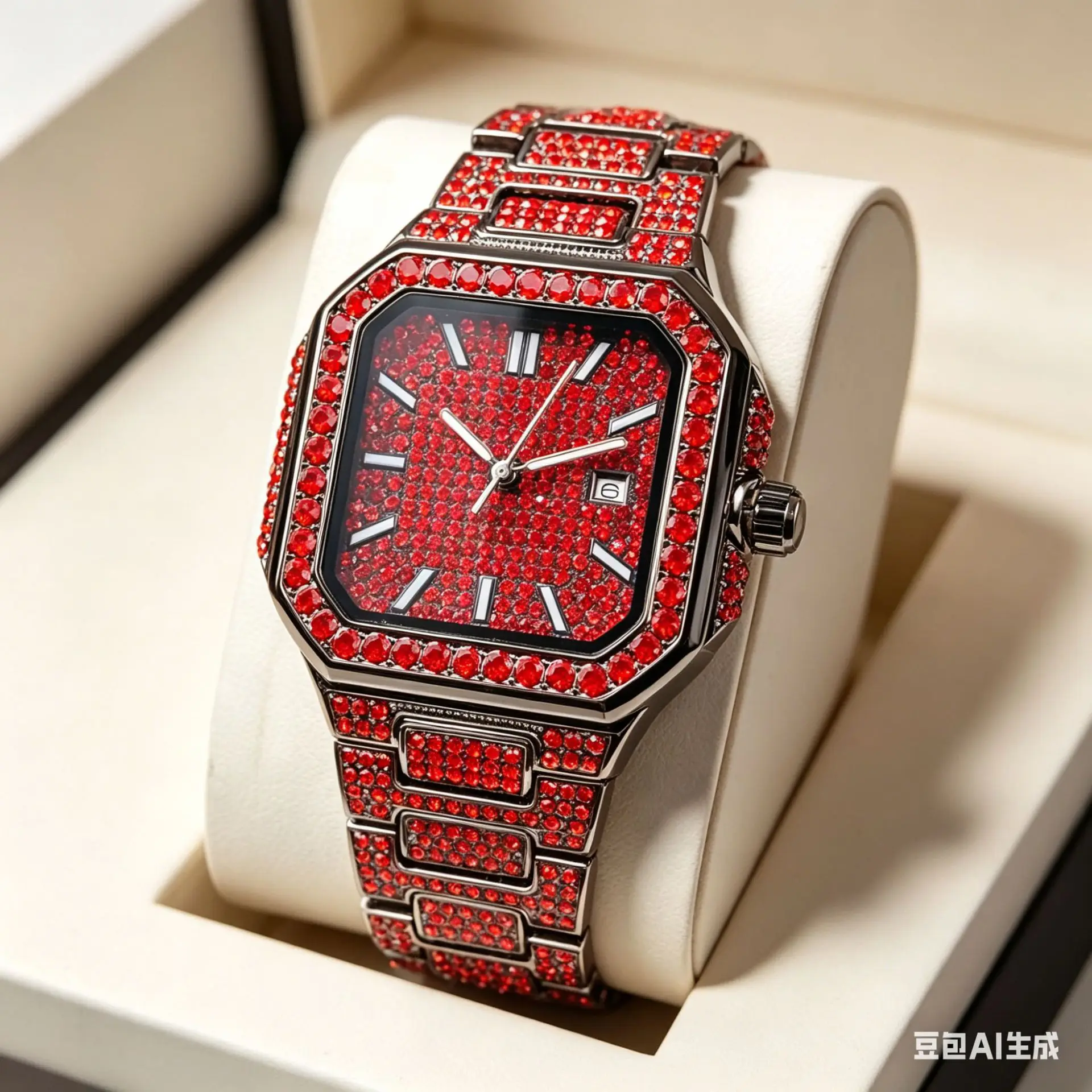 

Luxury Square Ice Diamond Quartz Watch for Men Fashion Inlay High Quality AAA Steel Timepiece Color Hip Hop Plated Reloj Hombre