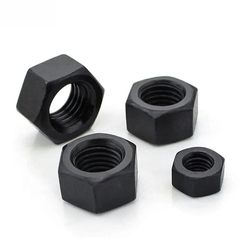 1~50Pcs Black Hex Nuts M2 M2.5 M3 M4 M5 M6 M8 M10 M12 M14 M16 M20 M22 M24 Carbon Steel Hexagon Nut