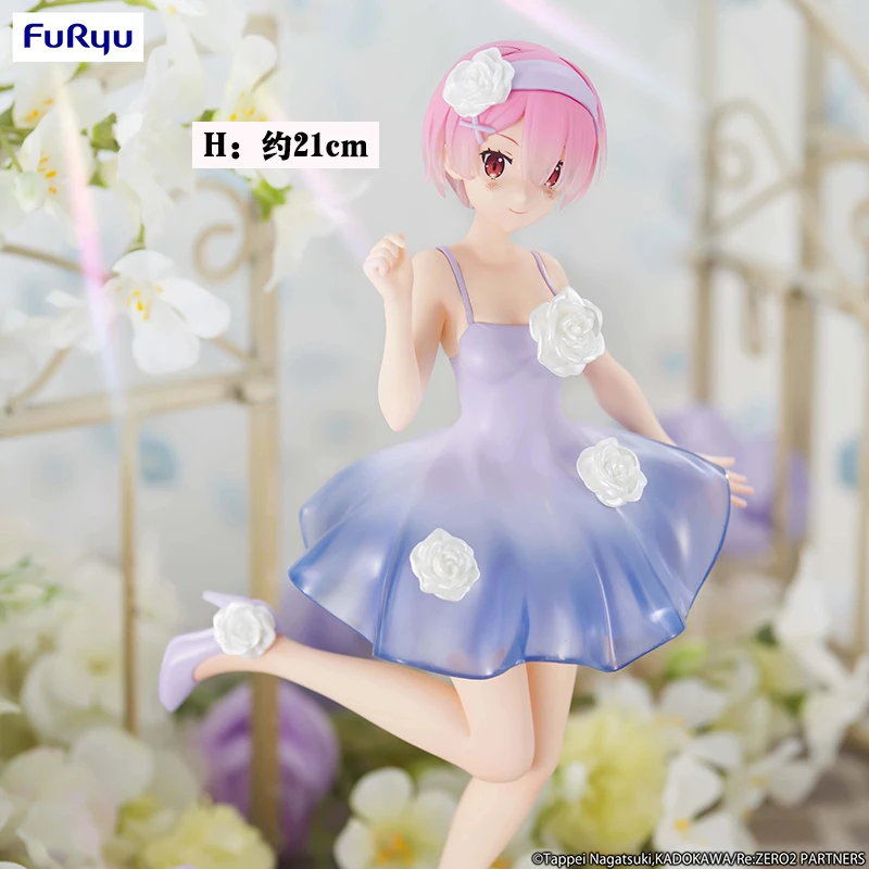 FuRyu Original:Re:Zero RAM Floral skirt VER.21cm PVC Action Figure Anime Figure Model Toys Figure Collection Doll Gift