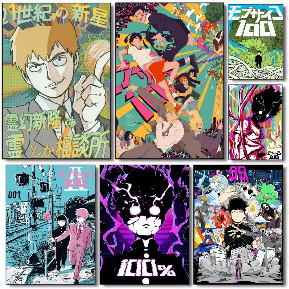 M-Mob P-Psycho 100 Anime Poster Perfect Sticker Self Adhesive Art Designed for Home Dining Office Spaces