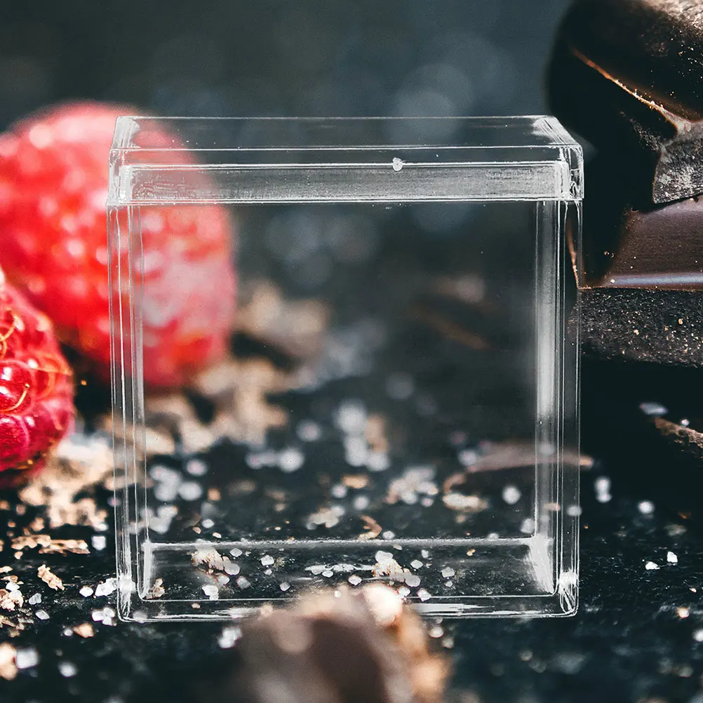 

8Pcs Clear Acrylic Square Mini Candy Storage Box Transparent Case Small Organizer Container for Jewelry Party Gift Display