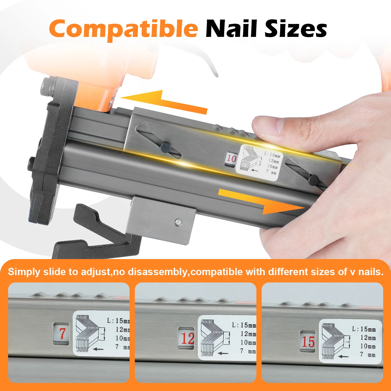 KAMSIN V1015 Pneumatic V NAILER Joining Gun, 30 Gauge, 7-15mm Leg Length, V Nails Framing Joiner, Picture Frame Nail Gun