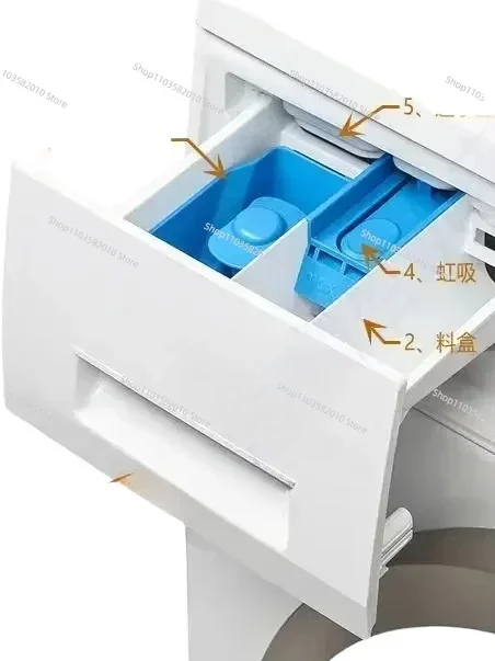 ローラー洗濯機洗濯洗剤容器材料ボックス引き出しプルハンドルサイフォン装置付属品