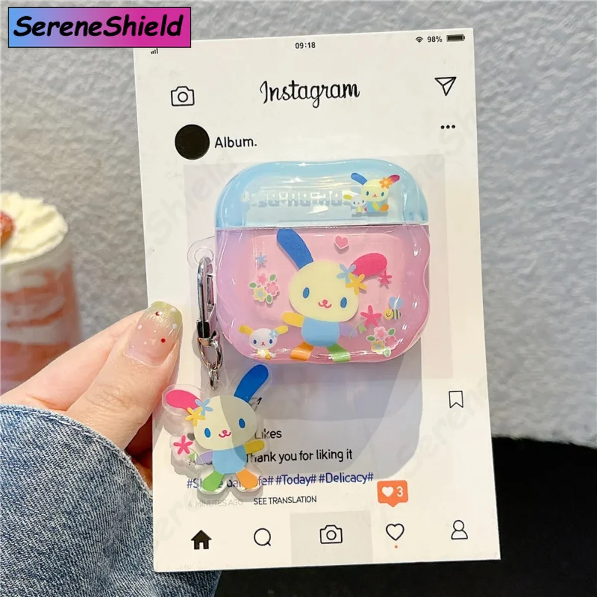 

Korean Cute Flower Rabbit Earphone Case For Apple Airpods Pro 2 3 4 Cover Silicone Headphone Cases for Airpod Pro3 Headset Funda