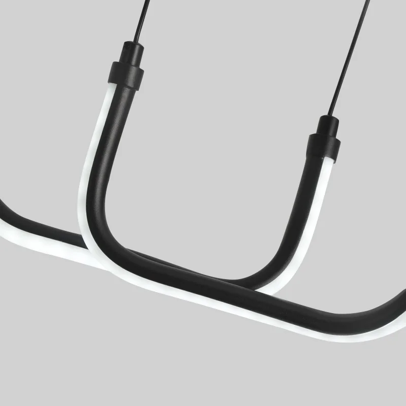 Pendant Light Black LED Chandelier Modern Minimalist Dining Room Lighting Fixture Hanging Lamp Kitchen Living Room Home Decor
