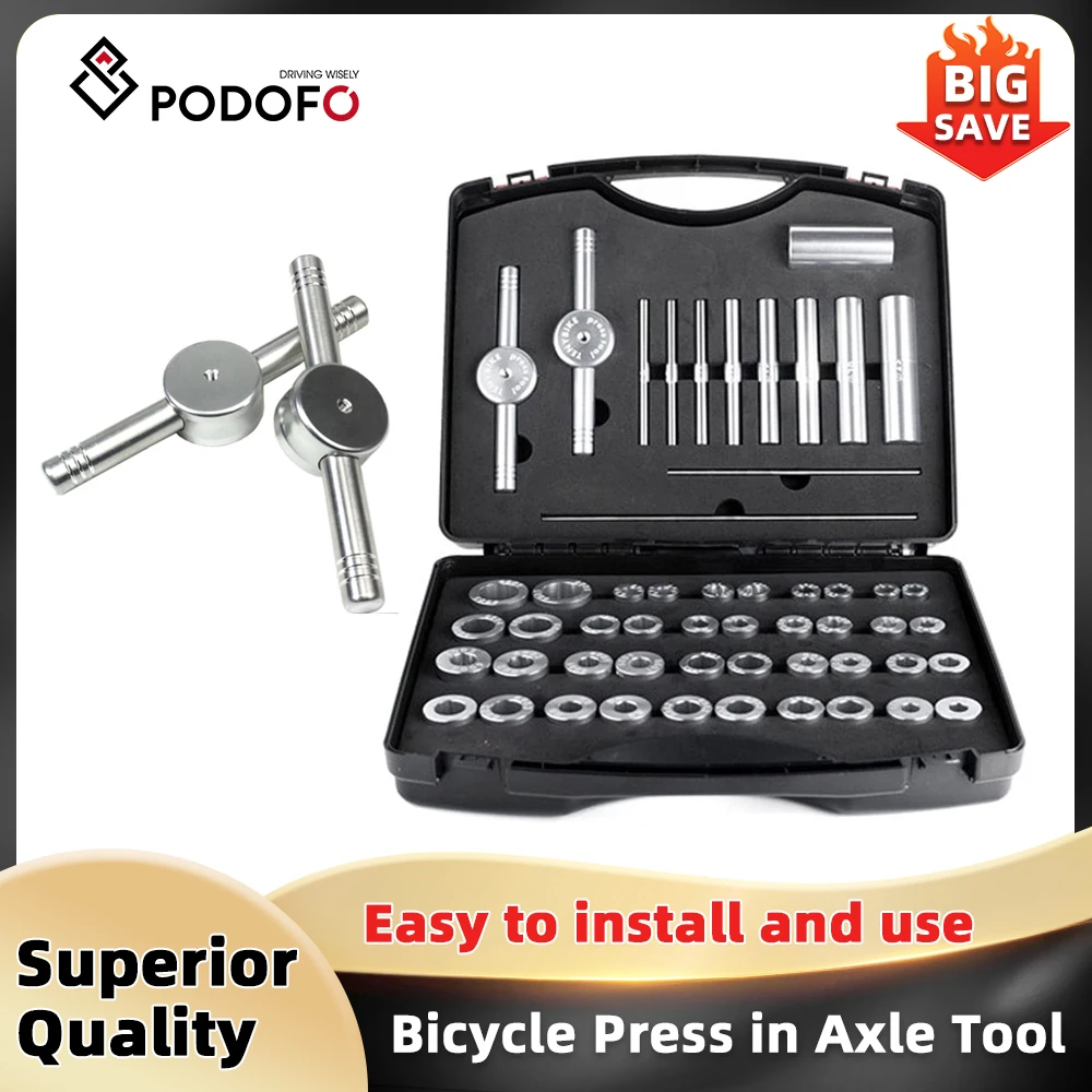 Podofo Cycling Hub Axle Installation Remove Tools Set Bicycle Press in Axle Tool Bike Wheel Bearing Driver for 6800 6801 6802