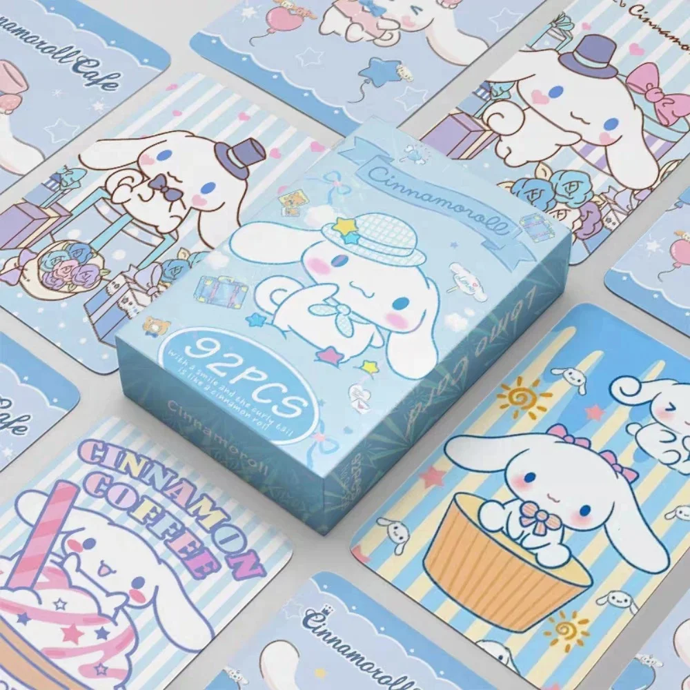 

92 шт./кор. Sanrio Hello Kitty Lomo карты милый мультфильм Kuromi Cinnamoroll My Melody Коллекционная открытка справочник наклейки игрушки подарки