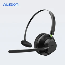 AUSDOM A2301 V5.1 Wireless Office UC Headset Noise Reduction Mic 50hrs Talktime Telephone Driver Earphones For Call Center