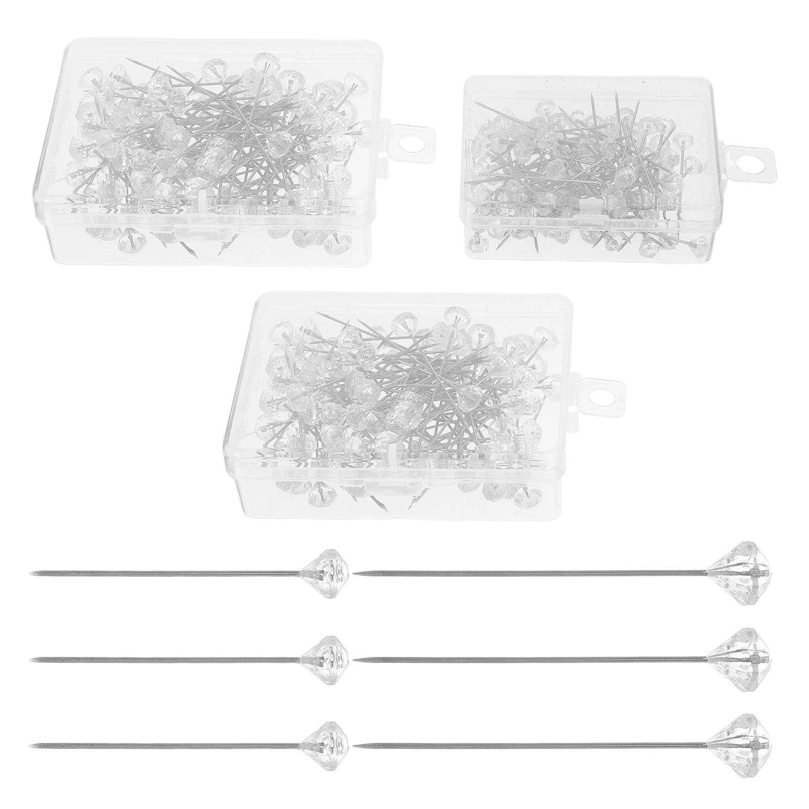 

300pcs Crystal Pins Acrylic Brooch for Crafts Wedding Flower Arrangements Rhinestone Corsage Scarf