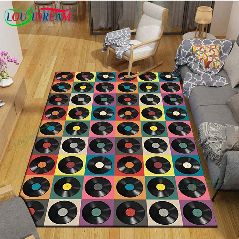 

3D Fashion Music Arts、CD Printed Carpets Living Room Anti-Skid Area Rug Kids Bedroom Mats Yoga Mat Large Carpet Decor