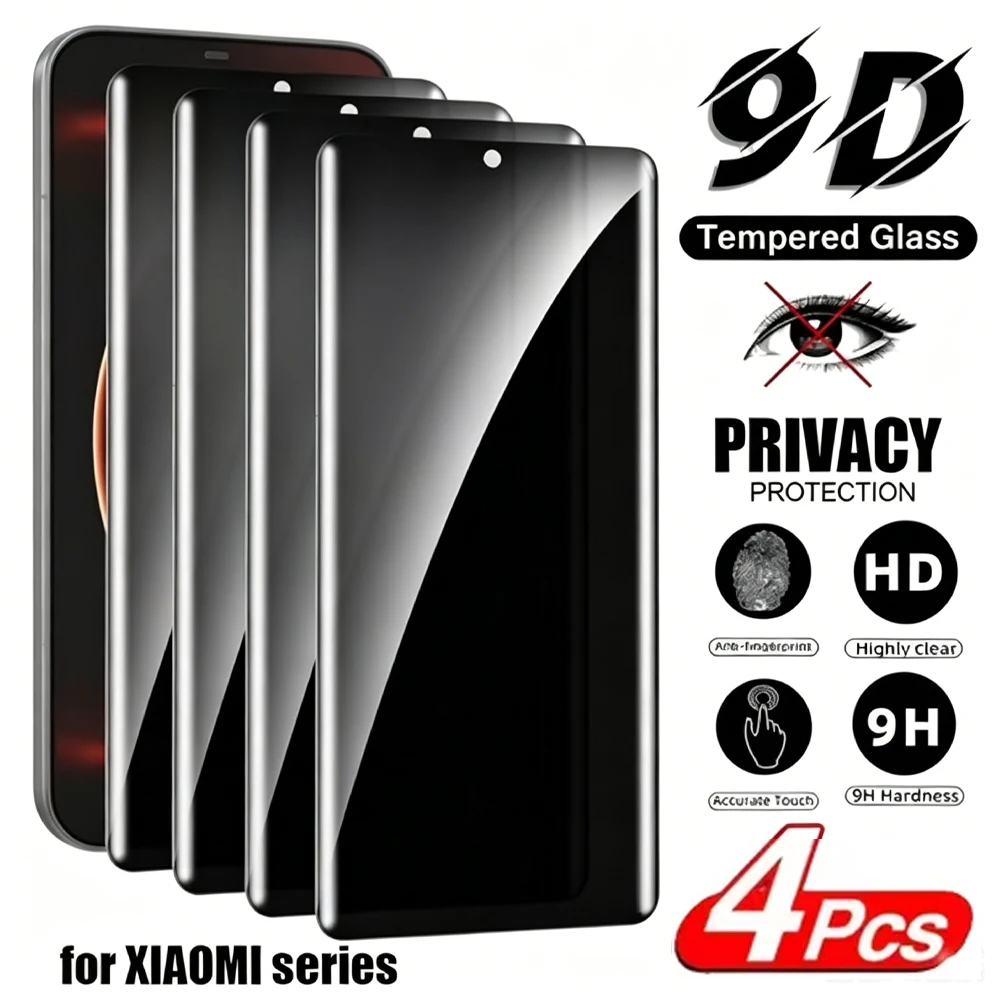 4-1 шт. Защитные изогнутые пленки для экрана Xiaomi Redmi Note 15 4G, Note 14 Pro, Note 13 Pro Plus, 14 Pro Plus 5G, закаленное стекло