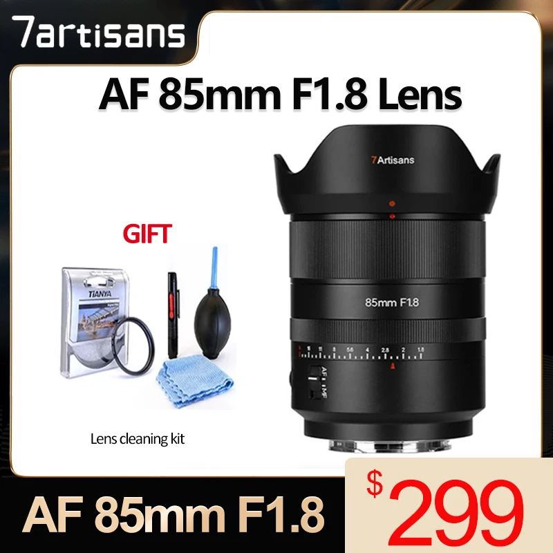 

7artisans 85mm F1.8 Auto Focus STM Full Frame Large Aperture Prime Lens for Sony E-A7R A74 A7R4 A7C A6600 Nikon Z Z7II Z6II Z5