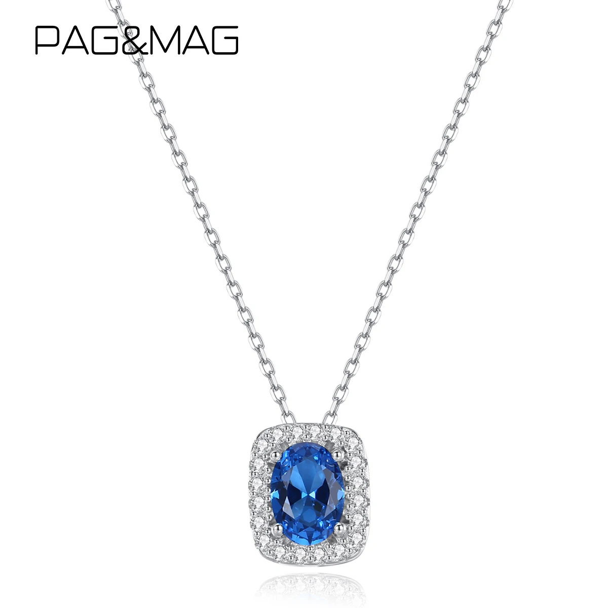 

Ожерелья-чокеры PAG&MAG из стерлингового серебра 925 пробы с овальными синими драгоценными камнями для женщин, ювелирные аксессуары, оптовая продажа, украшения для свадеб и вечеринок