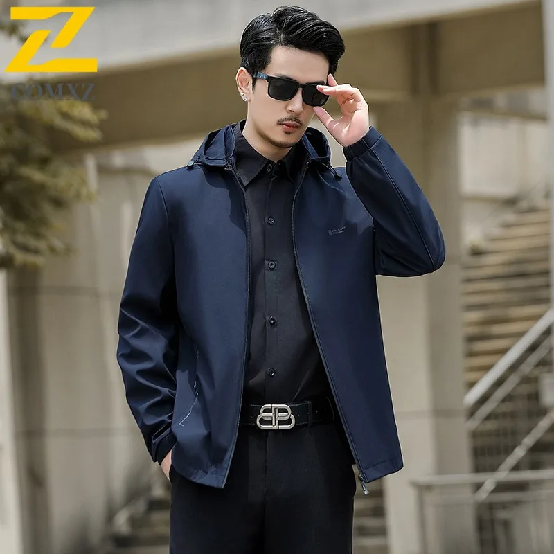 

Autumn Winter Men Hooded Work Jacket Windproof Warm Thickened Coat Trendy Casual Versatile Outerwear Suitable for sports office