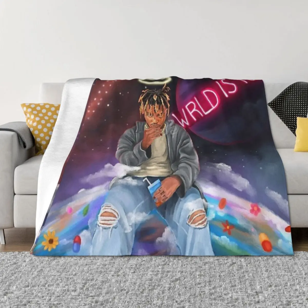 

pretty planet flowers Throw Blanket Camping Decorative Sofa Decorative Beds Blankets