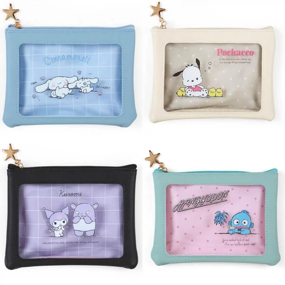 

Miniso Cosmetic Bag Cute Cartoon Pvc High-Capacity Kuromi Pochacco Printing Cosmetic Bag New Travel Portable Storage Bag