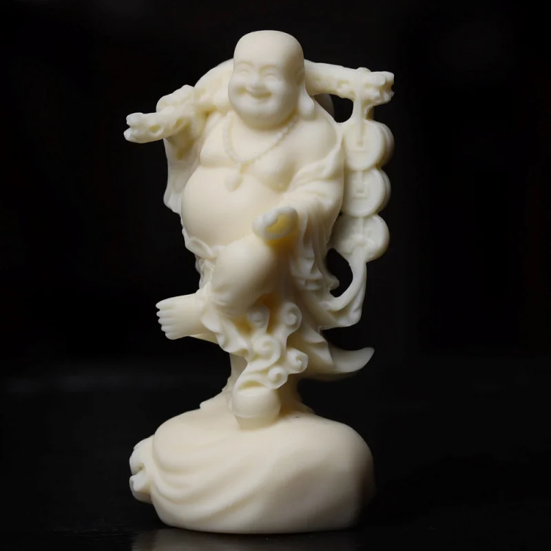 

Ivory Nut Carved Lucky Bag Maitreya Buddha12*6*5cmHome Living Room and Tea Room Desktop Crafts Ornaments