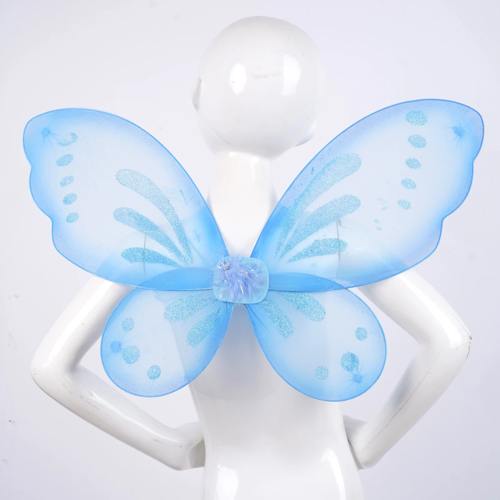 Girls Beautiful Butterfly Style Wings Kids Halloween Cosplay Wing Props Plastic Star Shape Fairy Stick Set Photography Props