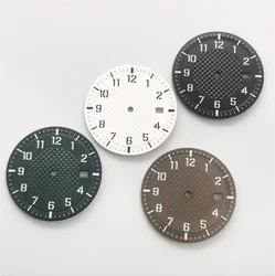 34mm Sterile Dial Black White Green Suitable For NH35 Mechanical Movement Grid Dial Green Luminous Dial Literal Watch Accessorie
