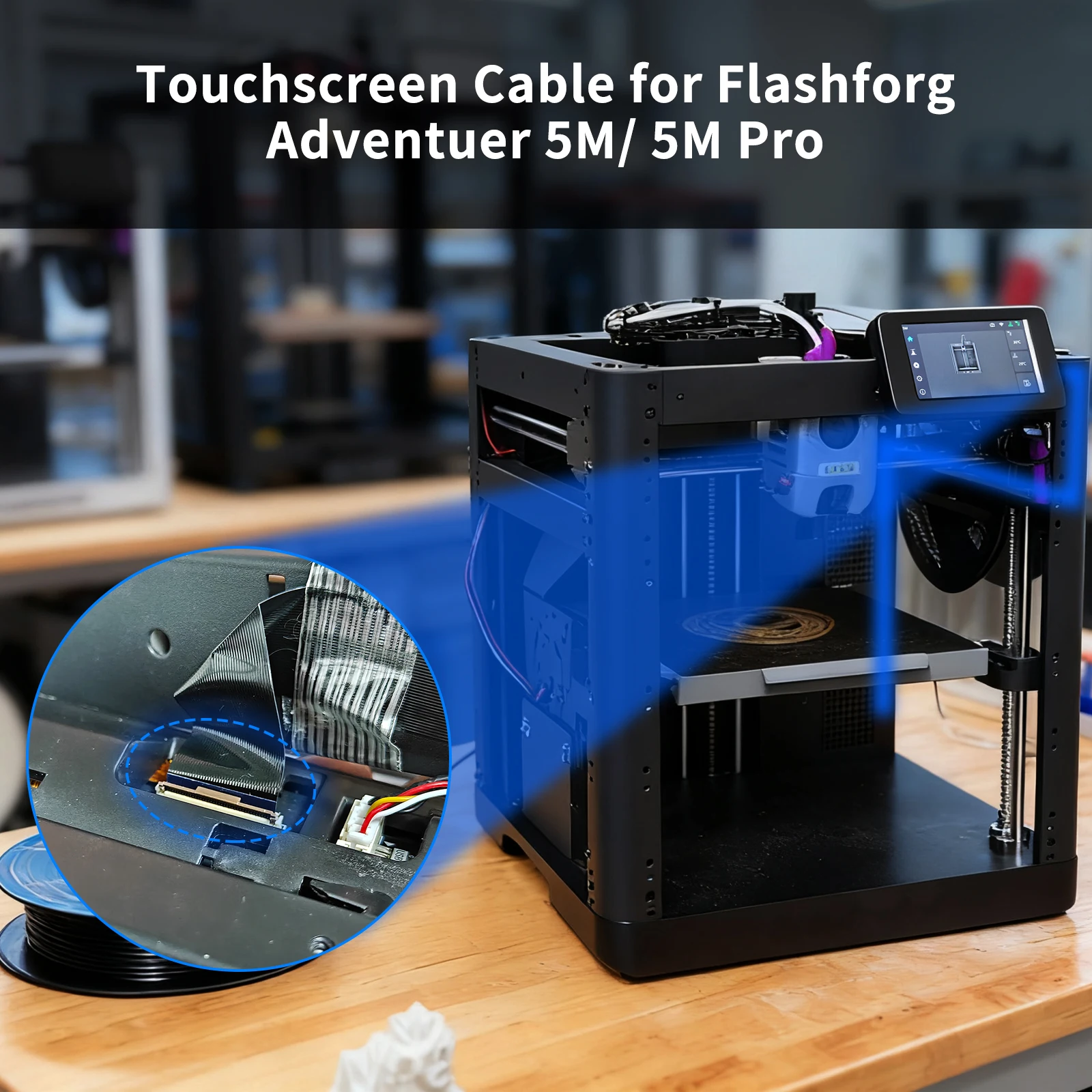 

Touch Screen Cable for Adventuer 5M/ 5M Pro FPC Connection Wire Flat LCD Display Cable for AD5M Data Transfer 3D Printer Part
