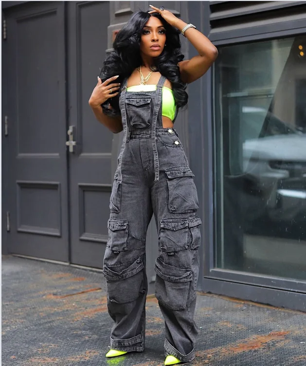 2024 Denim Jumpsuit Women Loose Vintage Preppy Style Overalls Female Fashion Streetwear Chic Popular Harajuku Drop Shipping