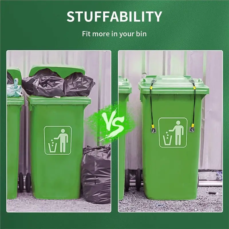 ABTI-Universal Trash Can Lid Lock 2Pcs, For Outdoor Garbage Cans, Animal-Proof Design To Prevent Rummaging