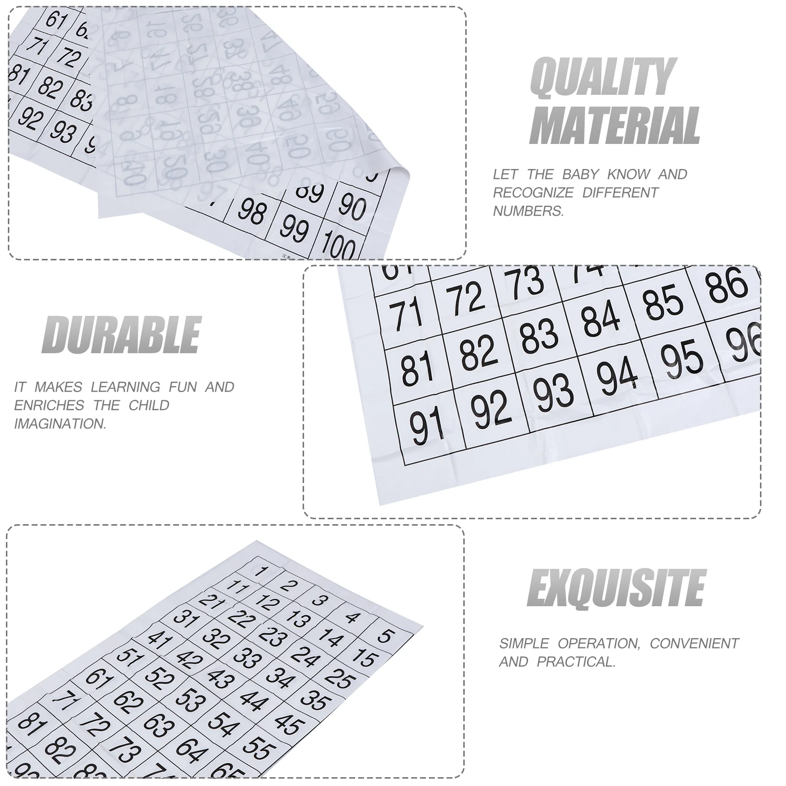 Toys Hundreds Table Labels 1-100 Numbers Wall Chart Poster Kids Learning Toddler