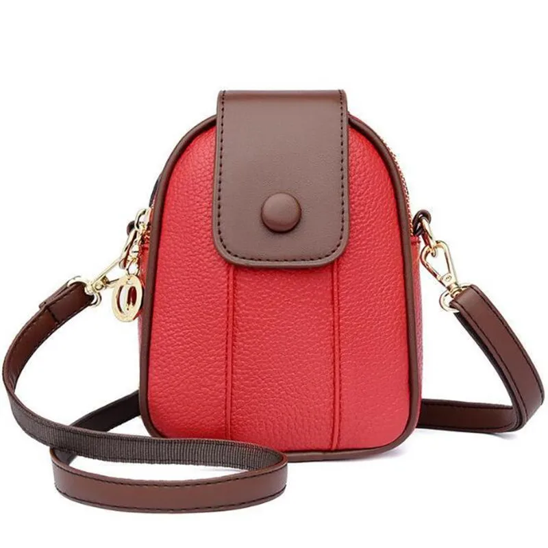 Women\'s Leather Shoulder Bags Contrast Messenger Bag Designer Ladies Crossbody Bag Small Phone Bags