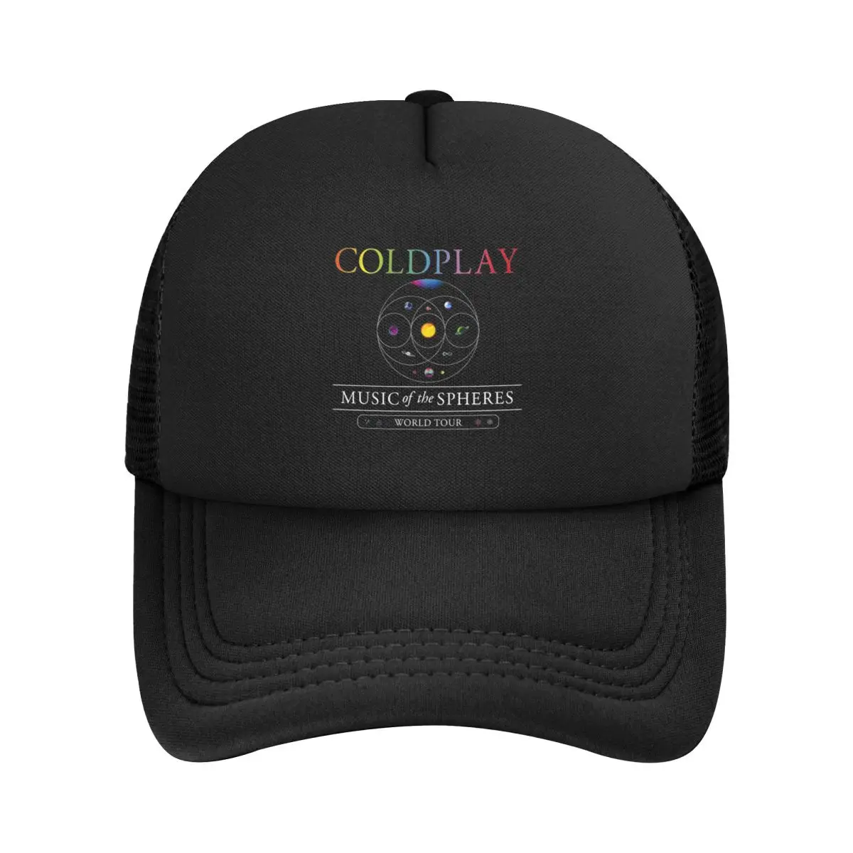 Cold Play Music Band Mesh Foam Trucker Hat Leisure Tour 2024 Summer Breathable Mesh-back Baseball Cap Adjustbale