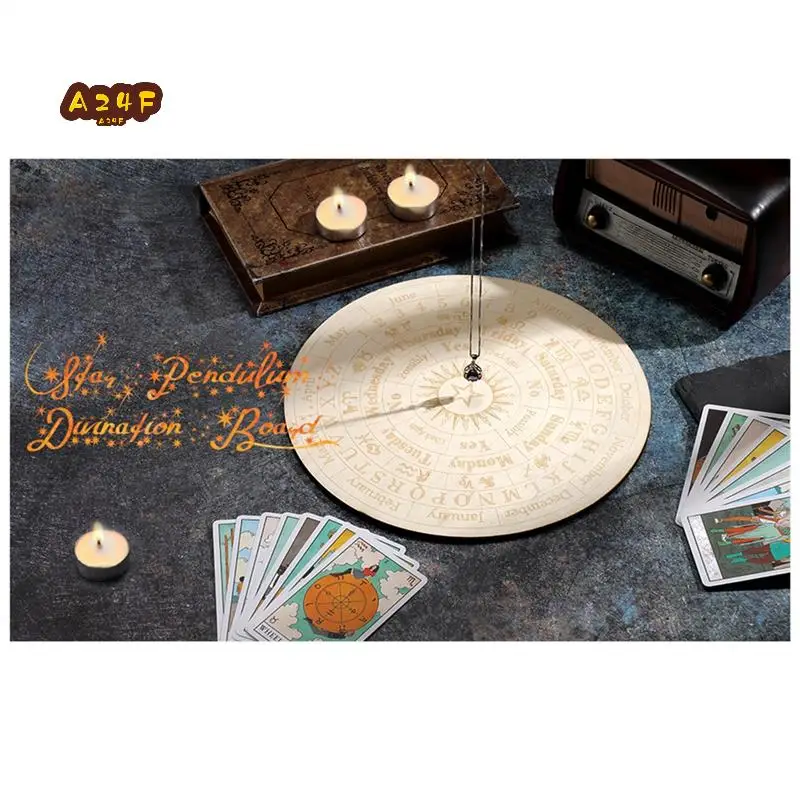 

A24F-Star Pendulum Board Wooden Dowsing Board Spirit Board Divination Metaphysical Message Board