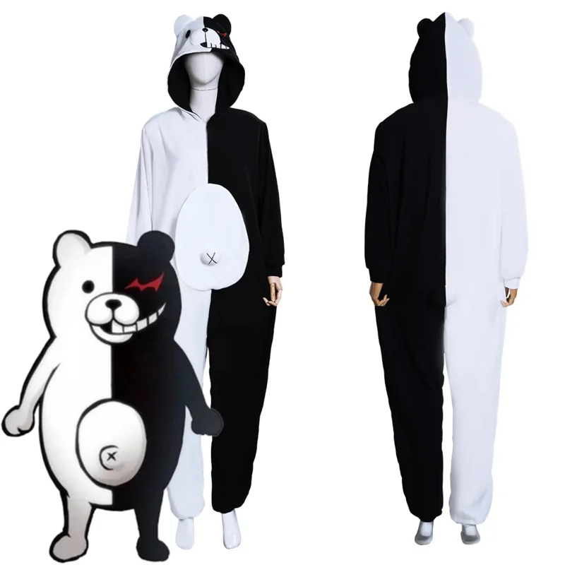 Danganronpa Dangan Ronpa Monokuma and Monomi cosplay costumes jumpsuit pajamas sleepwear Halloween carnival