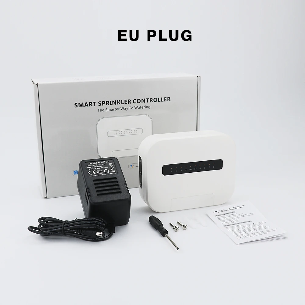 6 /8 Station Tuya WiFi Indoor Smart Sprinkler Controller Irrigation System Remote Control by Phone Works with Smartlife EU Plug