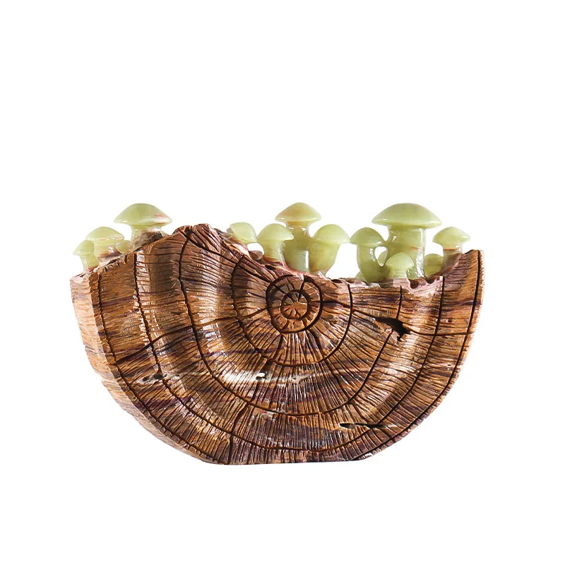 Natural sapphire rough stone dead wood spring mushroom ornament home living room auspicious bogu rack decoration decoration gift