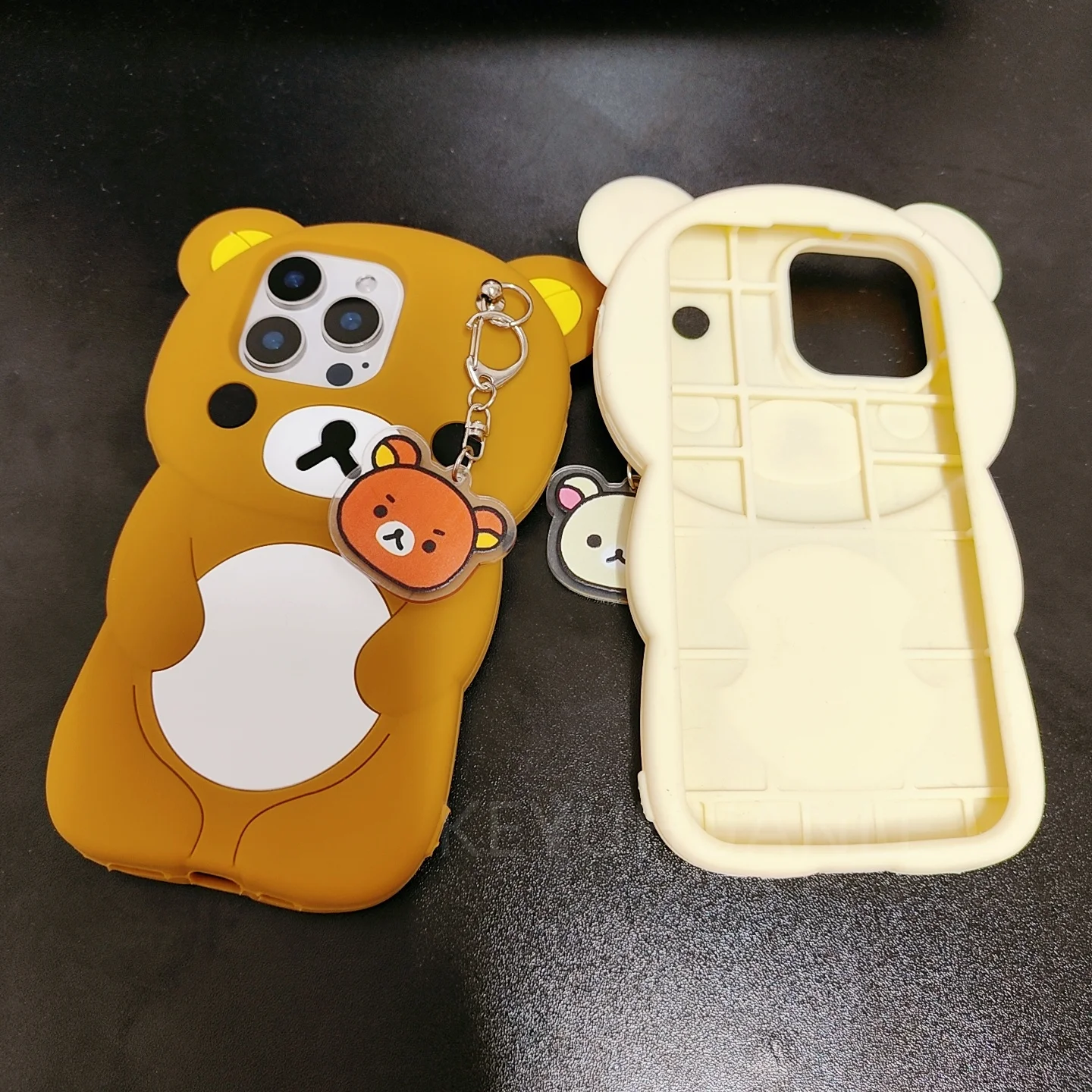 For Samsung Galaxy S25 Ultra S24 S23 Plus S24 Ultra S25Ultra Key Chain Rilakkuma Bear Silicone Soft Cover Case - náhled 4