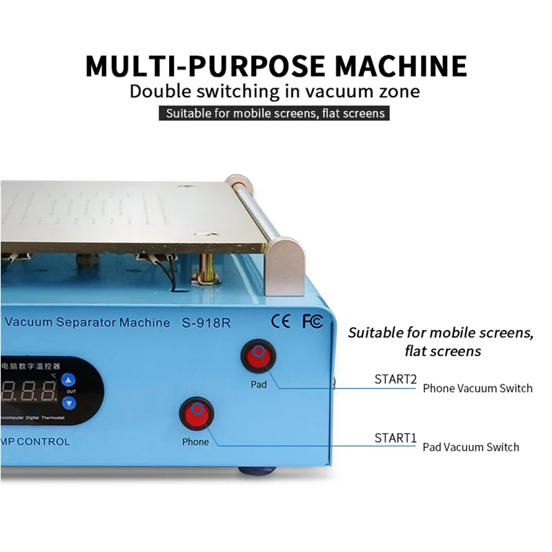 Sunshine S-918R LCD Vacuum Separator Machine Multi-purpose Phone LCD Glass Removing Changing Repair Machine 14 Inch