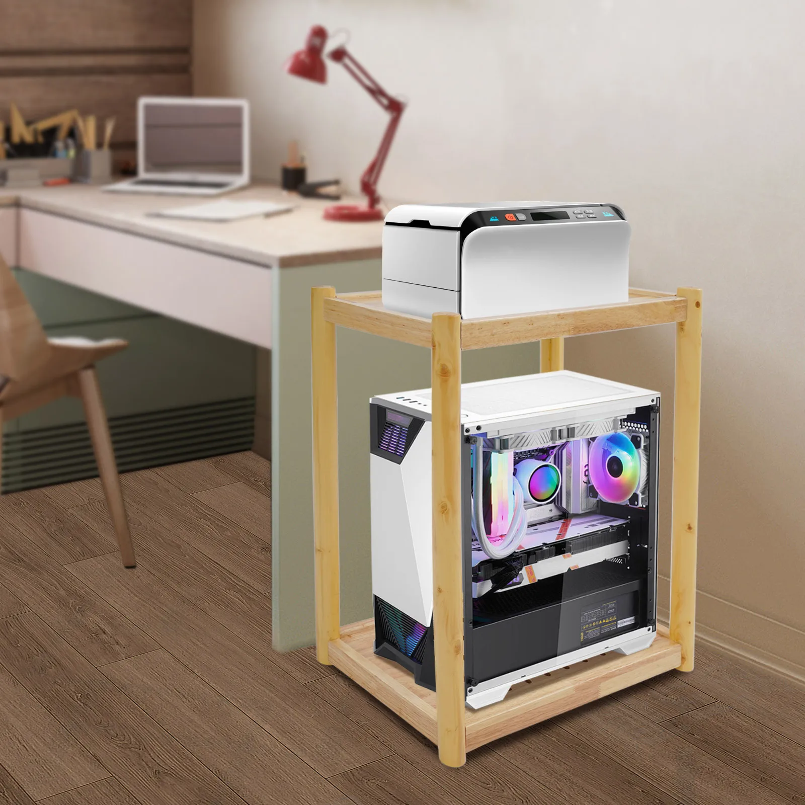 Supporto per stampante, tavolo mobile sotto il carrello della scrivania per bagni, corridoi, soggiorni, camere da letto, uffici, cucine, sala studio