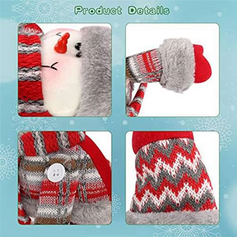 A59E-مجموعة من 2 رباط ربطة عنق بإبزيم ستارة عيد الميلاد، ربطة عنق لطيفة على شكل رجل ثلج سانتا، ديكور عطلة عيد الميلاد للمنزل Du