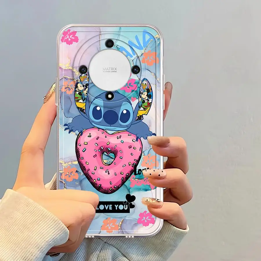 Phone Case for Honor X9b X7b 90 Lite X9a X8a X8 X8b Soft Cover Disney Stitch Cute