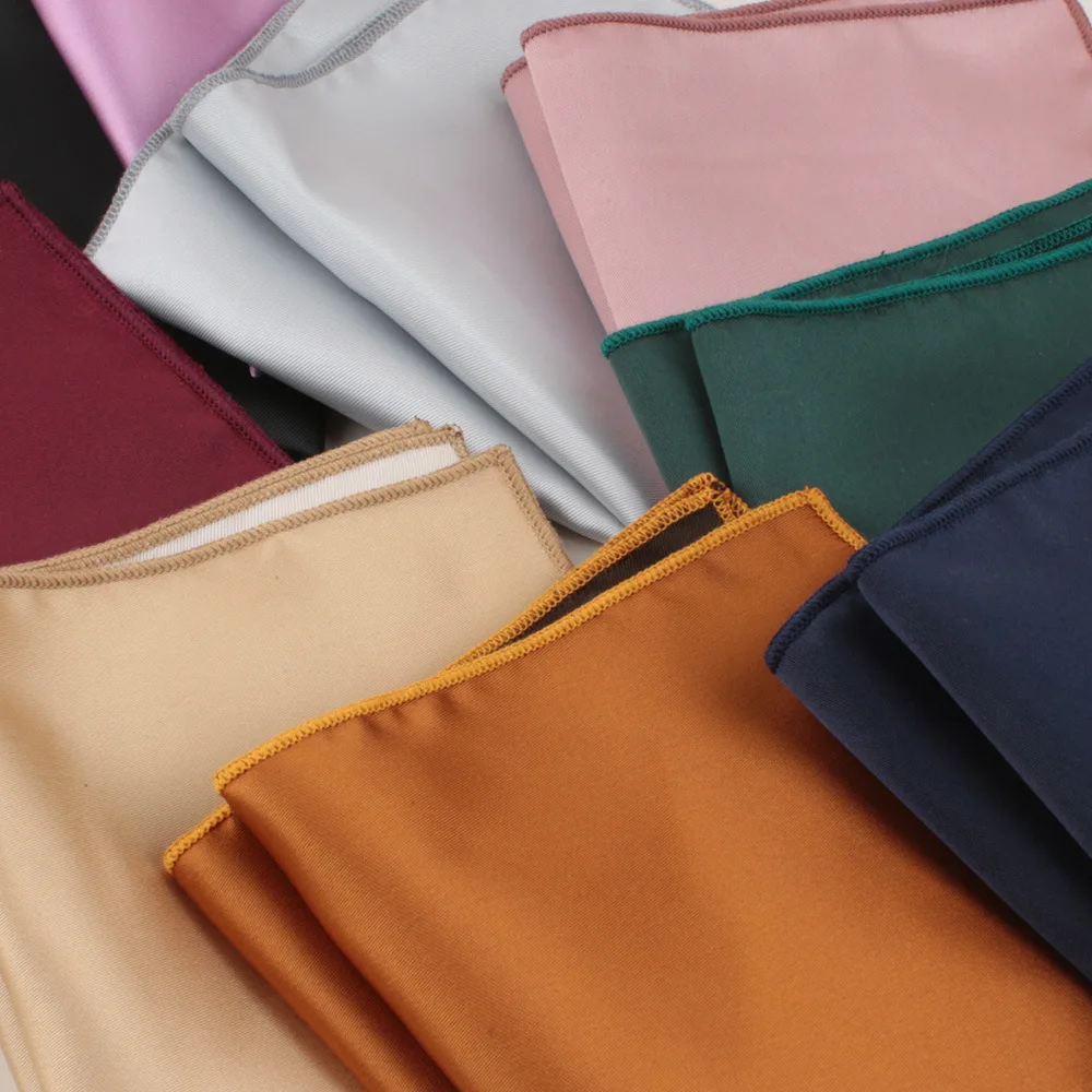 5 قطعة غزل مصبوغ البوليستر الحرير الراقية الأبيض جيب منشفة الرجال دعوى الأعمال الصدر بلون دعوى منديل مربع 23 سنتيمتر