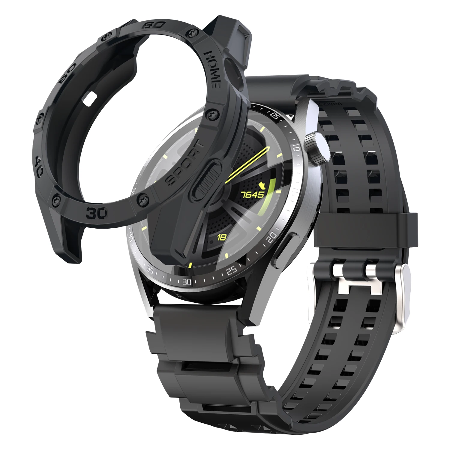 SIKAI Case for Huawei GT3 46mm Smart Watches Cover TPU Shell Strap for GT 3 46mm Protector USB Charger Sport Accessories